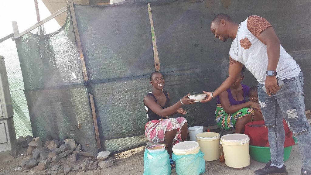 Selling breakfast on the corner of the street