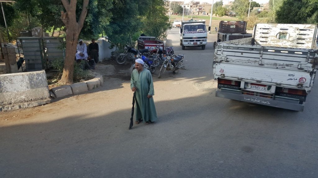 …one man check point in a village